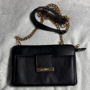 Spartina 449 Black crossbody with Gold Chain